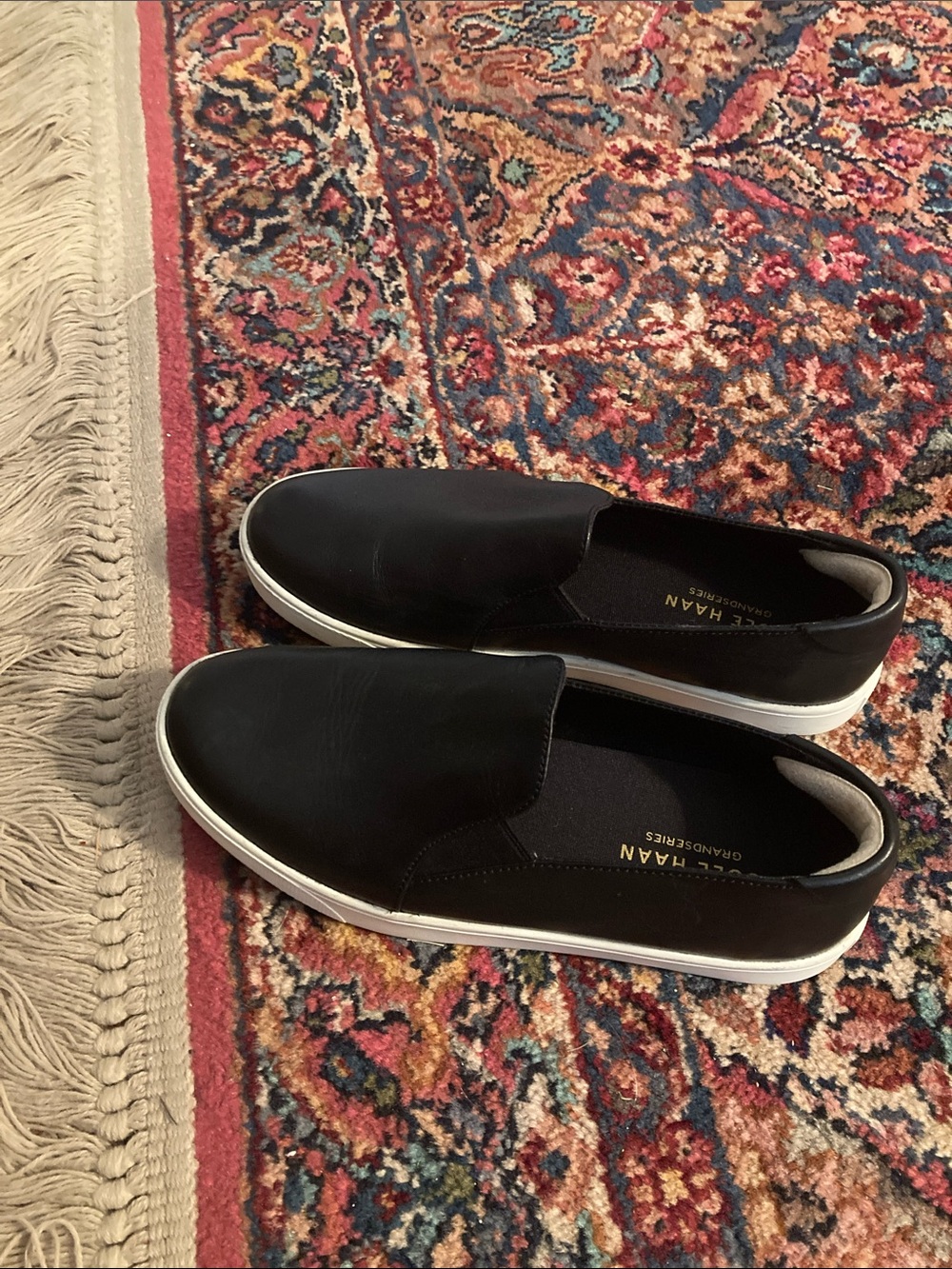 Cole Haan Black Slip-On Sneakers with White Sole